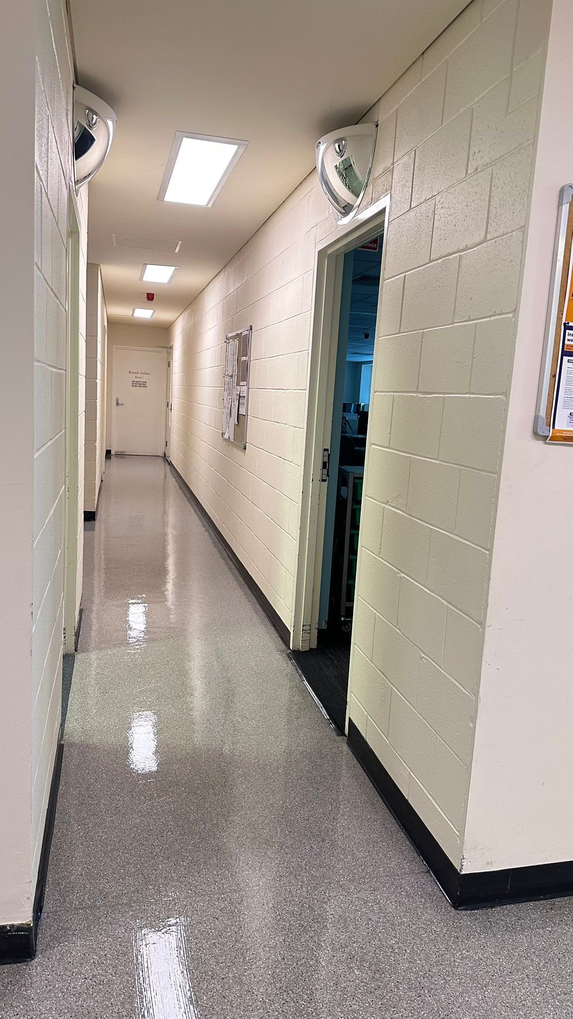 Polished hallway floor second angle